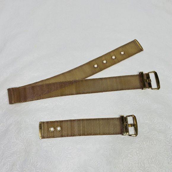 Vtg 1970s Set Gold Tone Mesh Belt and Bracelet main image 5
